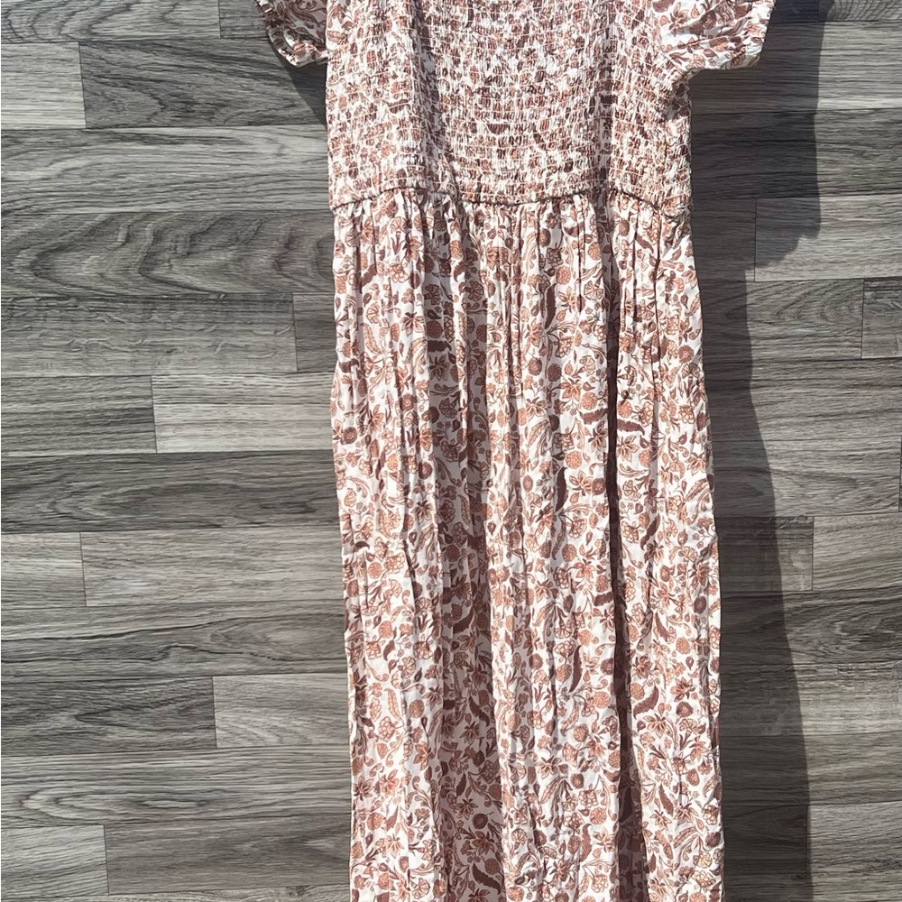 Floral Maxi Dress in brown and cream